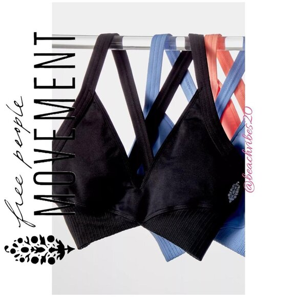 FP MOVEMENT BY FREE PEOPLE Good Karma Super Plunge Bra Black M/L NWOT FP-316 - Picture 6 of 11